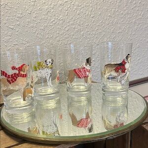Holiday Set of 4 Dog Print Glasses